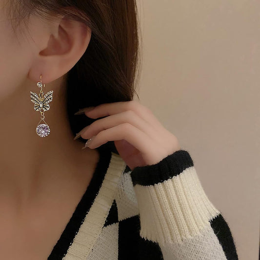 Korean Butterfly Drop Earrings - Gulmohar Jewels