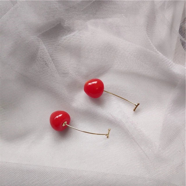 Korean Cherry Drop Earrings - Gulmohar Jewels