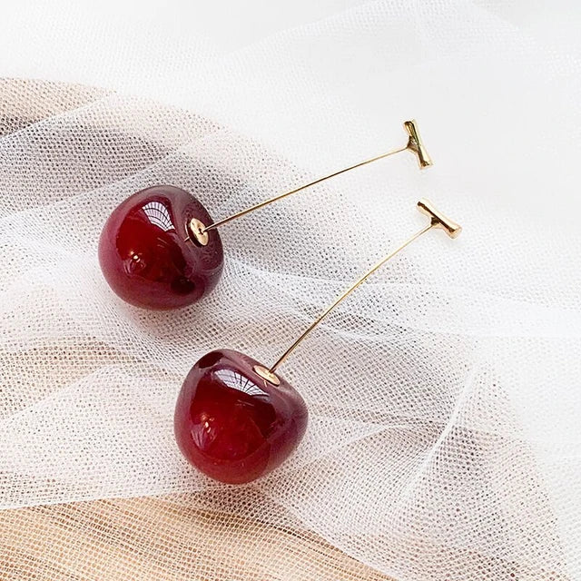 Korean Cherry Drop Earrings - Gulmohar Jewels