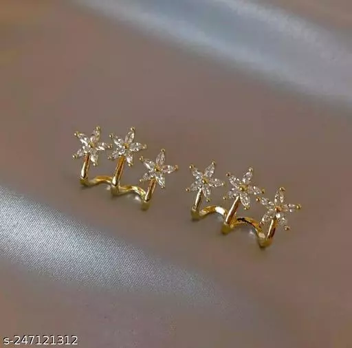 Korean 3 Star Stud Earrings - Gulmohar Jewels